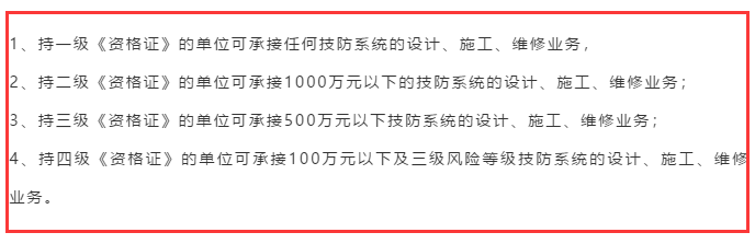 只持有安防資質(zhì)四級證書，可以承接1000萬的安防項目嗎？